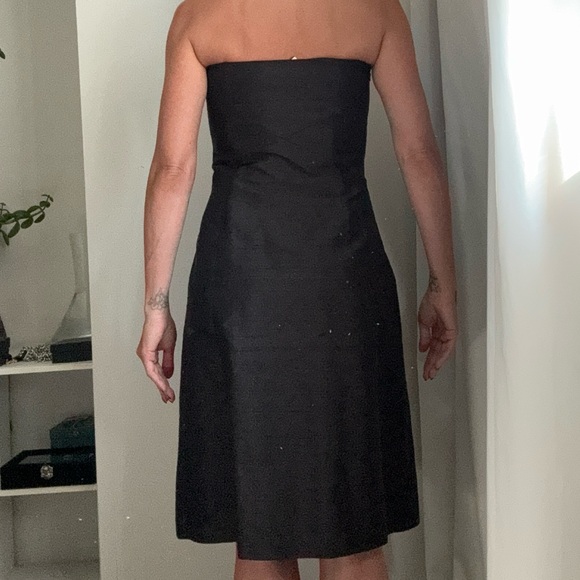 Ann Taylor 100% Raw Silk Strapless Bow Evening Dress - Picture 7 of 10